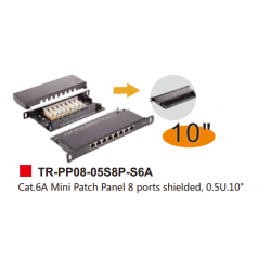 Cat.6A Mini Patch Panel 8 ports shielded, 0.5U.10