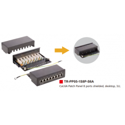 Cat.6A Patch Panel 8 ports shielded, desktop, 1U,