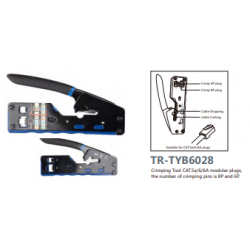 Crimping Tool CAT.5e/6/6A modular plugs,  the number of crimping pins is 8P and 6P.