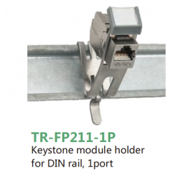 Keystone module holder  for DIN rail, 1port