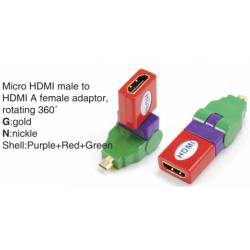 TR-13-002-9 Micro HDMI male to HDMI A female adaptor,rotating 360°