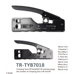 Crimping Tool CAT.5e/6/6A/7/8 modular plugs,  the number of crimping pins is 8P and 6P.