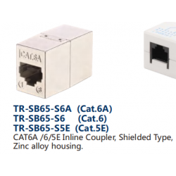 CAT6A /6/5E Inline Coupler, Shielded Type,  Zinc alloy housing