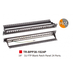 19” 1U FTP Blank Patch Panel 24 Ports.