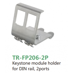 Keystone module holder for DIN rail, 2ports