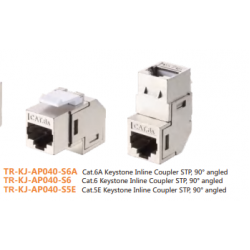 CAT6A,CAT6,CAT5E,Keystone Inline Coupler,STP,90 degree angled