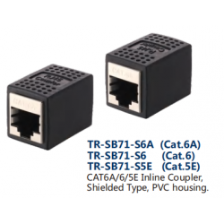 CAT6A/6/5E Inline Coupler,  Shielded Type, PVC housing