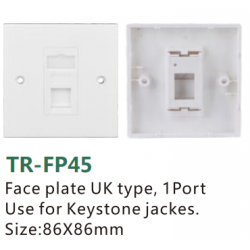 Face plate UK type,1PortUse for Keystonejackes.Size:86X86mm