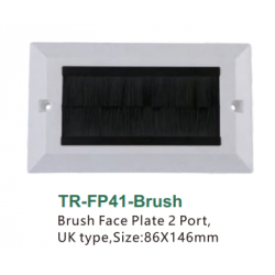 Brush Face Plate 2 Port,UK type,Size:86X146mm