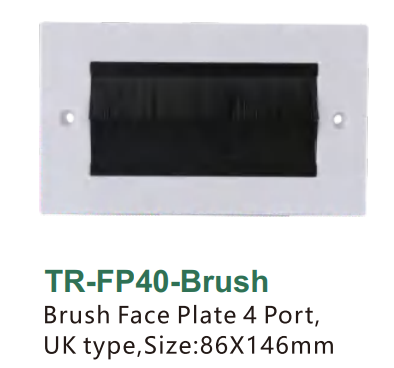 Brush Face Plate 4 Port,UK type,Size:86X146mm