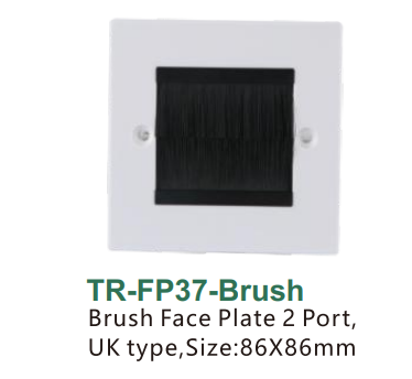 Brush Face Plate 2 Port,UK type,Size:86X146mm