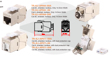 CAT6A.shield,toolless, only14.5mm width