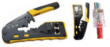 Crimping Tool CAT.5e/6/6A/7/8 modular plugs,  the number of crimping pins is 8P and 6P.