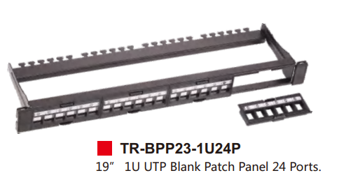 19” 1U UTP Blank Patch Panel 24 Ports