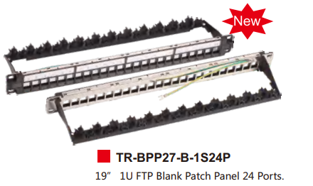 19” 1U FTP Blank Patch Panel 24 Ports.