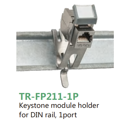 Keystone module holder  for DIN rail, 1port