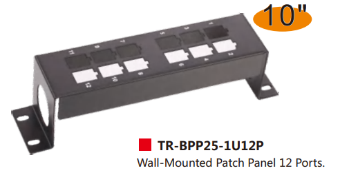 Wall-Mounted Patch Panel 12 Ports