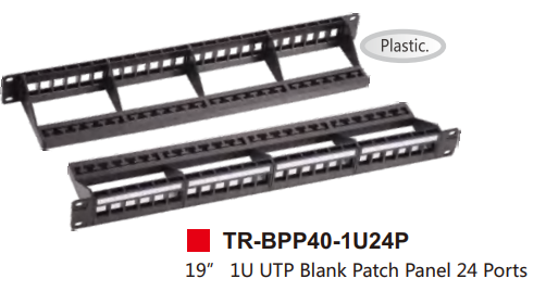 19” 1U UTP Blank Patch Panel 24 Ports