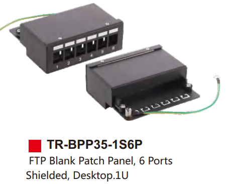 FTP Blank Patch Panel, 6 Ports  Shielded, Desktop.1U