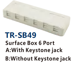 Surface Box 6 Port A:With Keystone jack B:Without Keystone jack