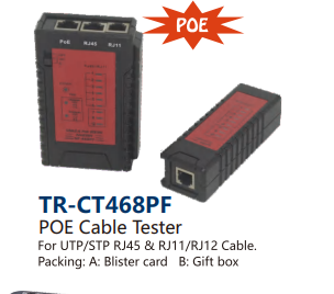 POE Cable Tester For UTP/STP RJ45 &RJ11/RJ12 Cable.Packing:A:Blister card B:Gift box