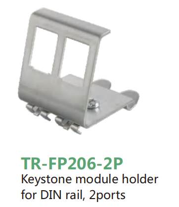 Keystone module holder for DIN rail, 2ports