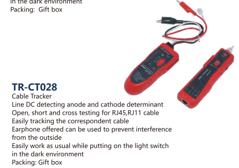 Cable Tracker Line DC detecting anode and cathode determinantOpen,short and cross testing for RJ45,R