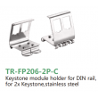 Keystone module holder for DIN rail, for 2x Keystone,stainless steel