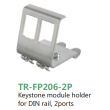 Keystone module holder for DIN rail, 2ports