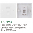 Face plate UK type,1PortUse for Keystonejackes.Size:86X86mm