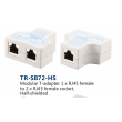 Modular T-adapter 1 x RJ45 female  to 2 x RJ45 female socket,  Half-shielded